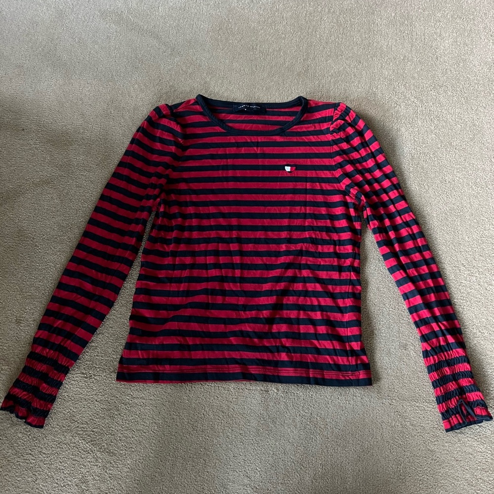 Tommy Hilfiger Women’s Stripped Smock Long-Sleeve Top